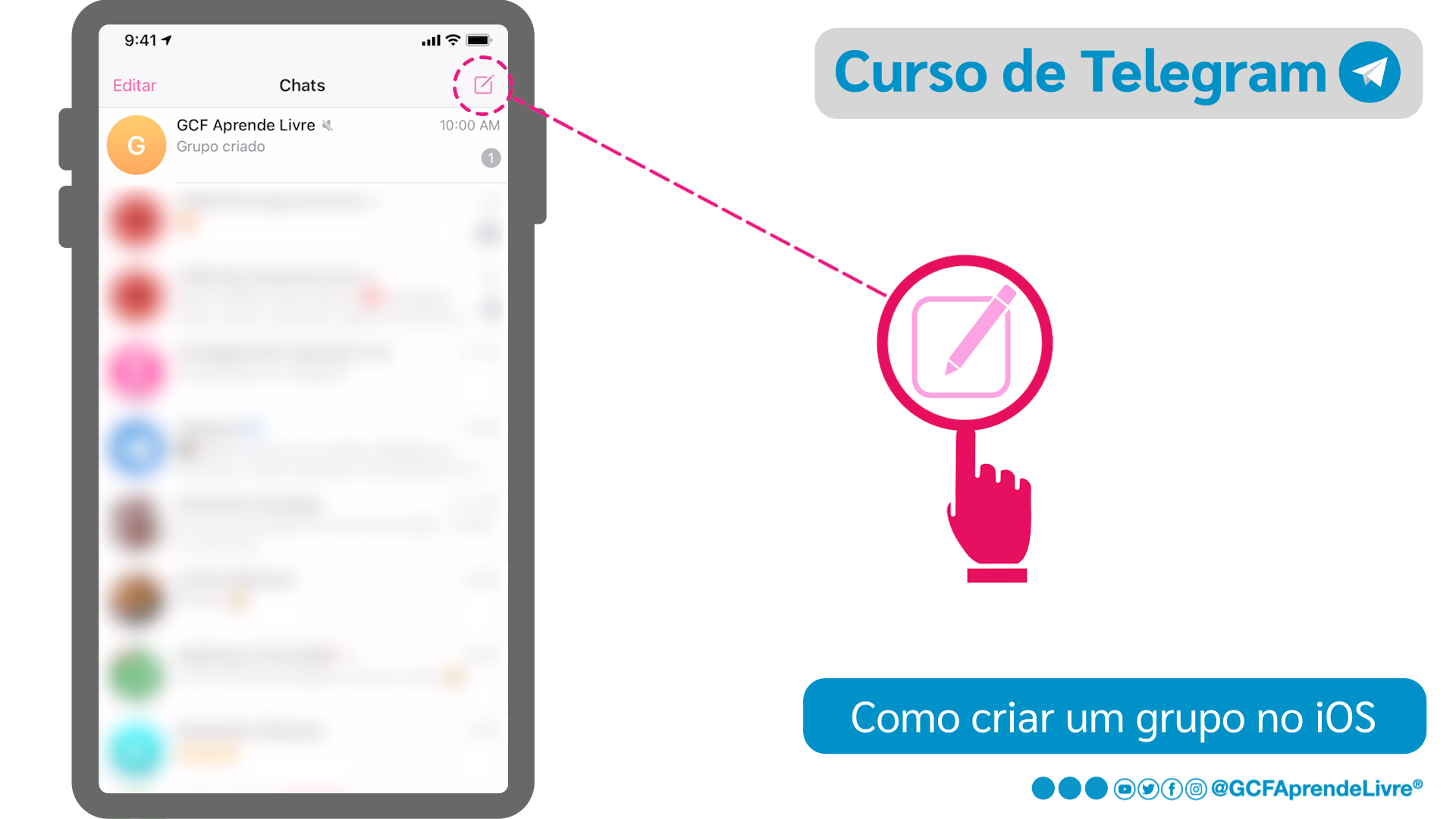 Como criar um grupo do Telegram no iOS - passo 1